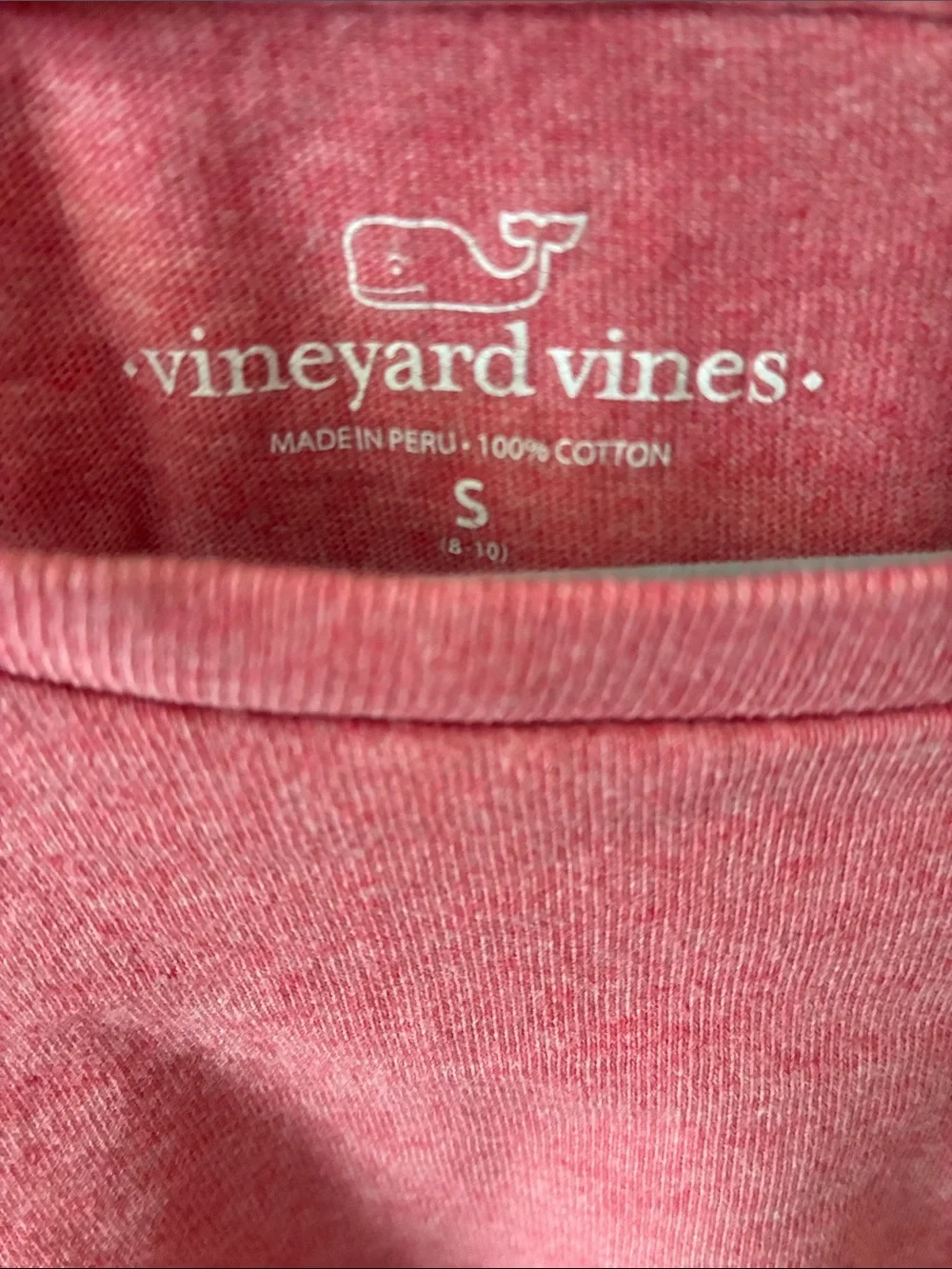 Vineyard Vines Coral Kids Short Sleeve Pocket Tee Small
